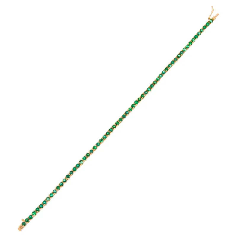 Emerald Tennis Bracelet 14K sold by Adina Eden's