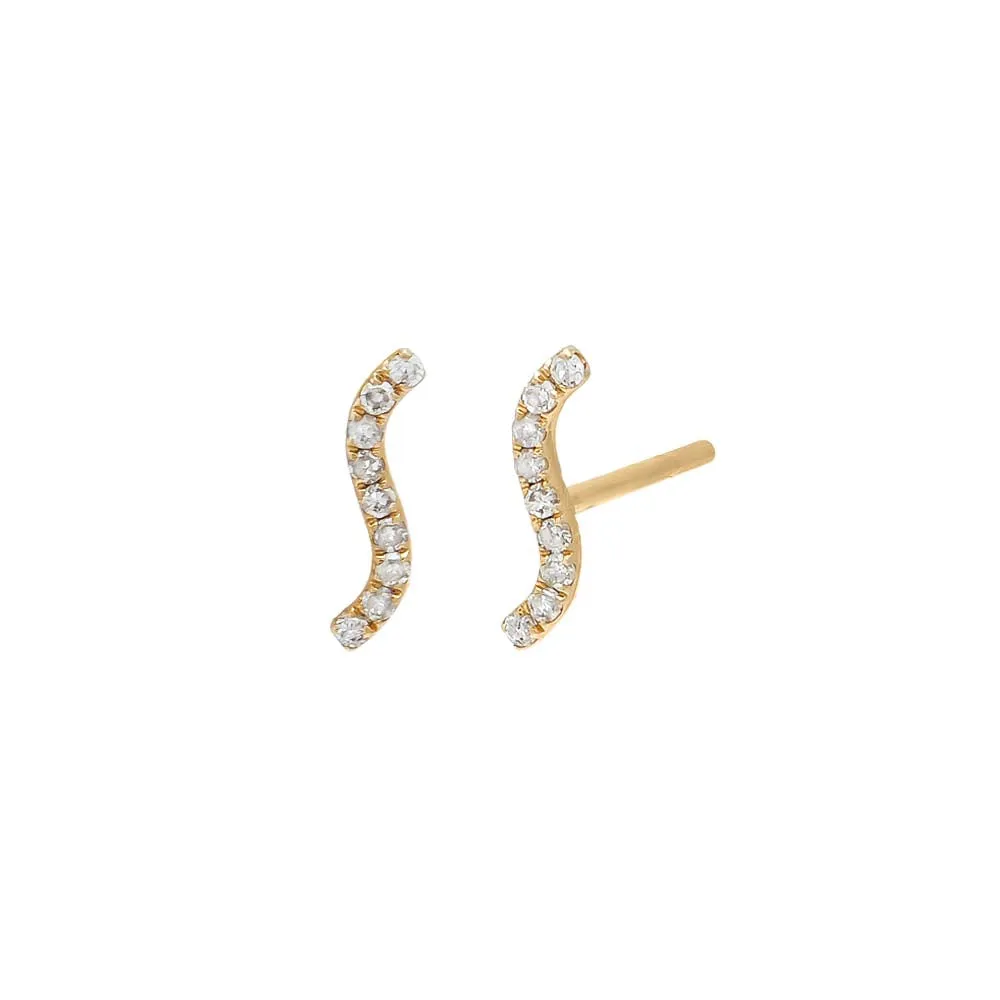 Petite Diamond Pave Stud Earring 14K sold by Adina Eden's