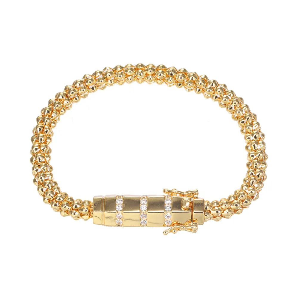 Beaded Cluster Rounded Clasp Pendant Bracelet sold by Adina Eden's