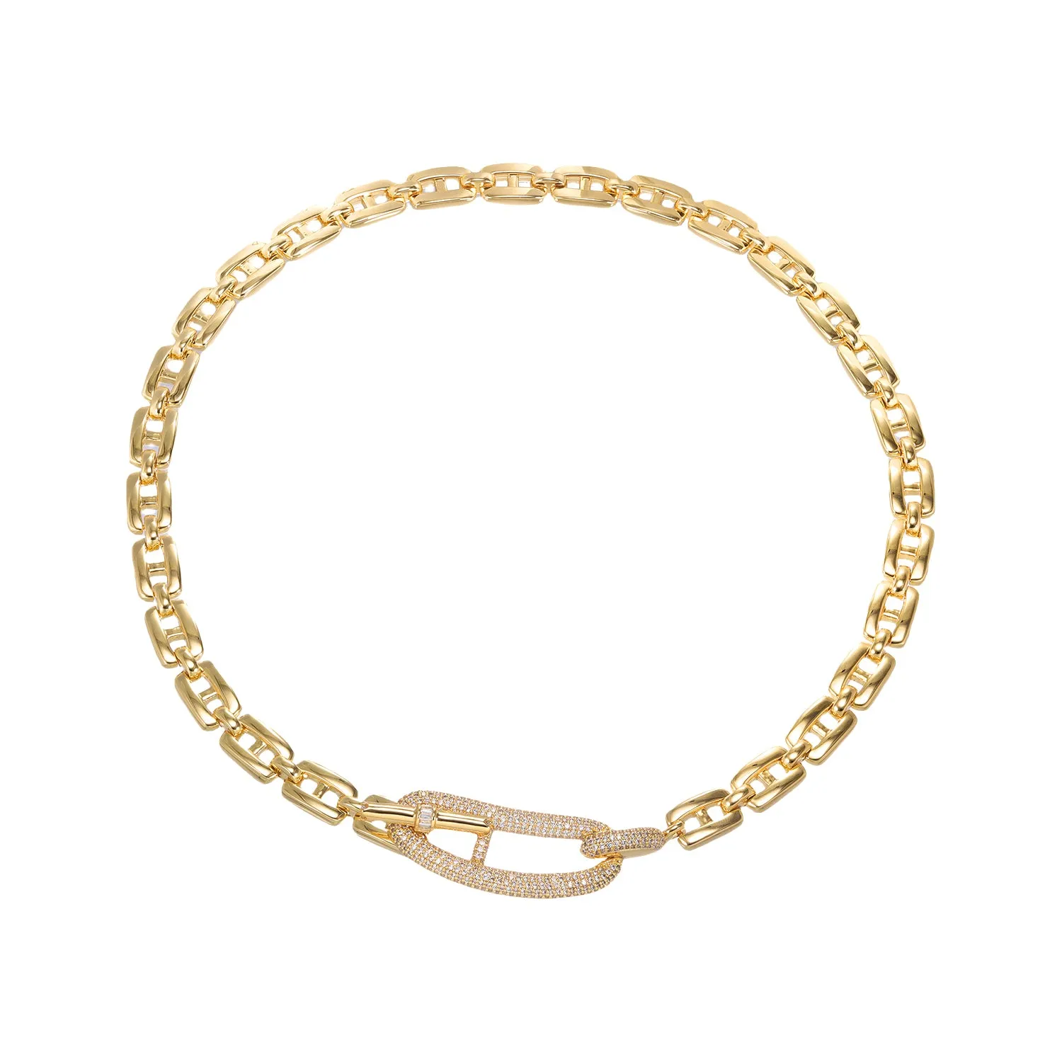 Pave Accented Mariner Toggle Necklace sold by Adina Eden's