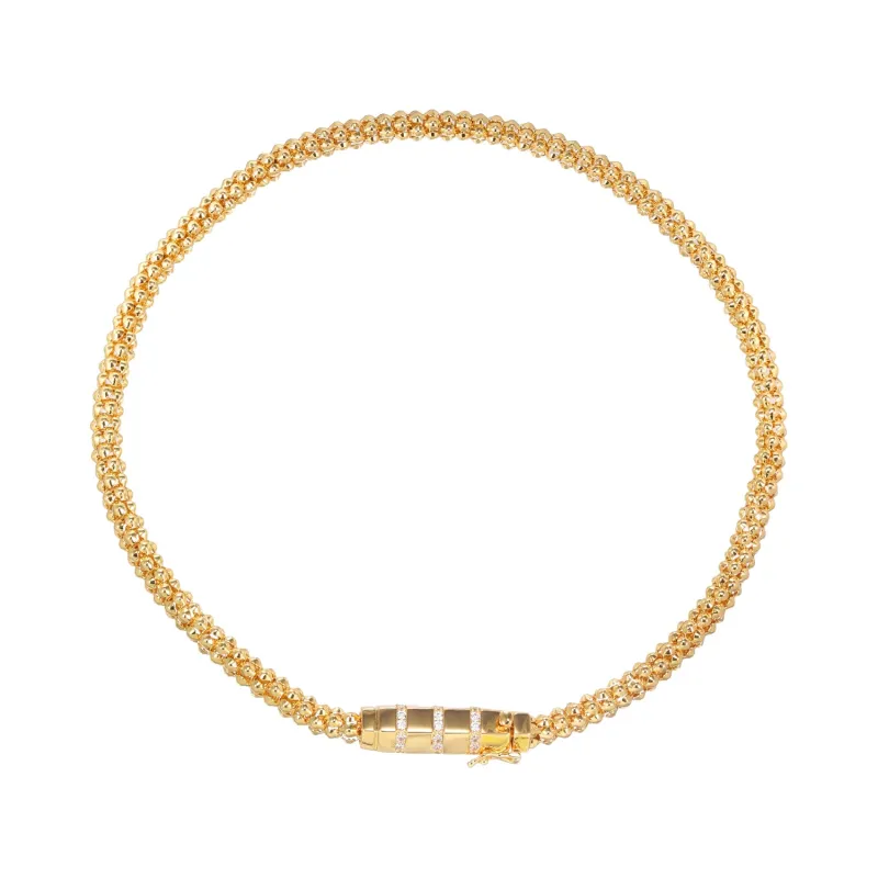 Beaded Cluster Rounded Clasp Pendant Necklace sold by Adina Eden's