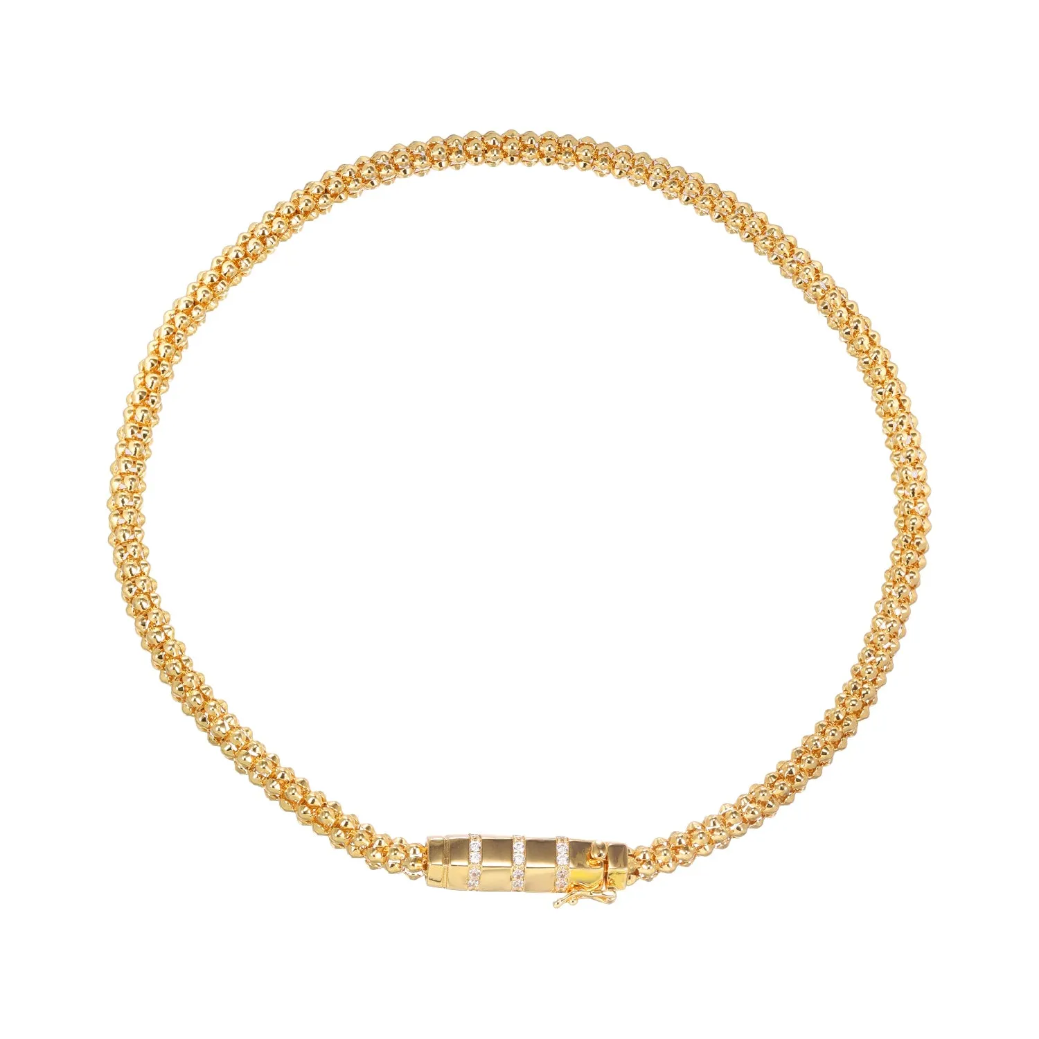 Beaded Cluster Rounded Clasp Pendant Necklace sold by Adina Eden's