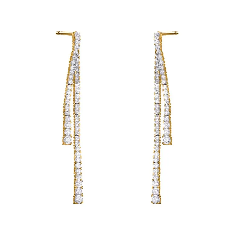 CZ Double Graduated Tennis Stud Earring sold by Adina Eden's