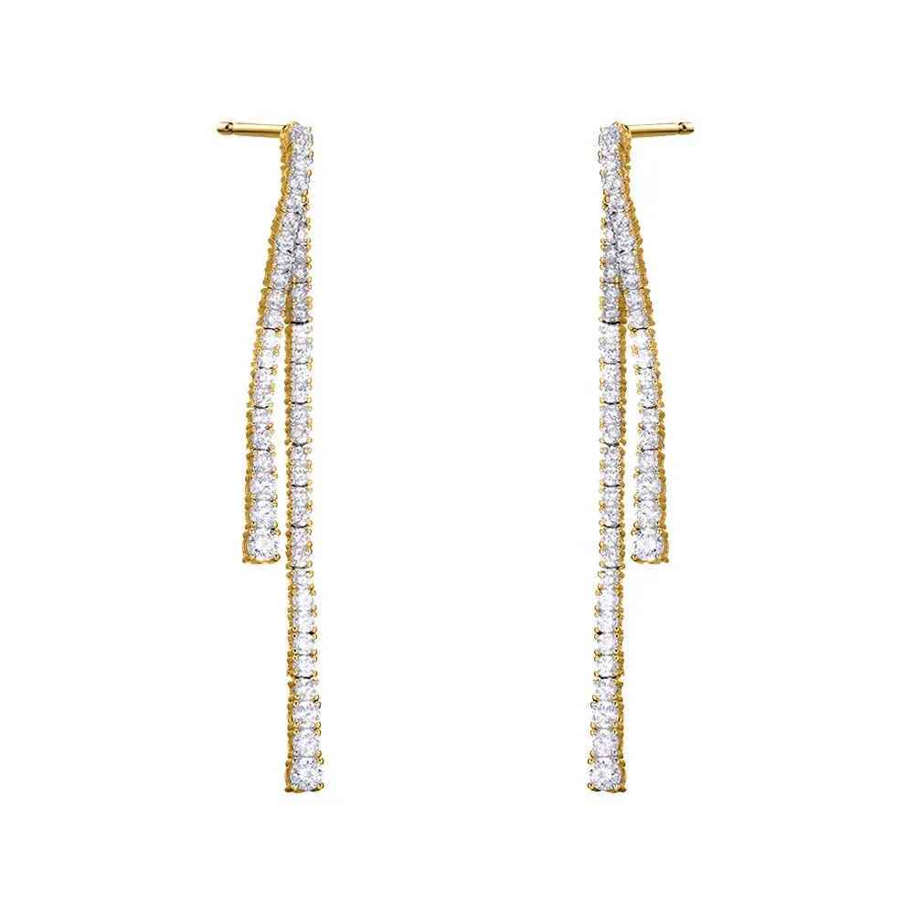 CZ Double Graduated Tennis Stud Earring sold by Adina Eden's