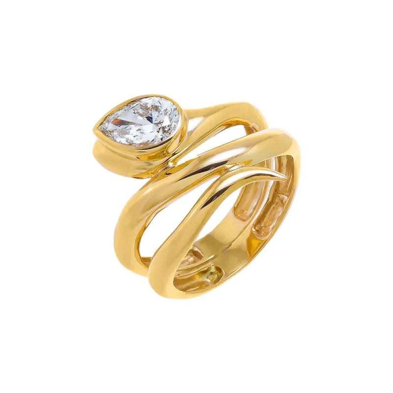 Lab Grown Diamond Pear Snaker Wrap Ring 14K sold by Adina Eden's