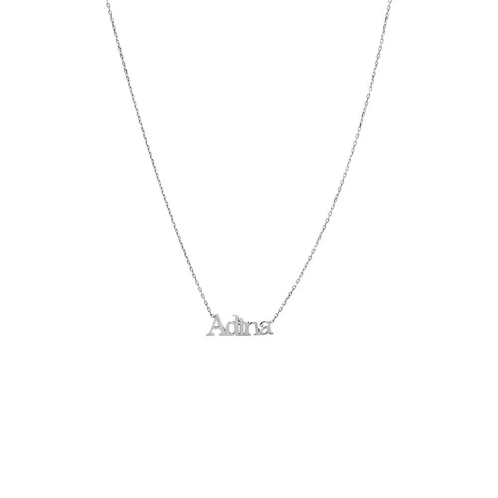 Mini Solid Nameplate Chain Necklace 14K sold by Adina Eden's product image thumbnail 3