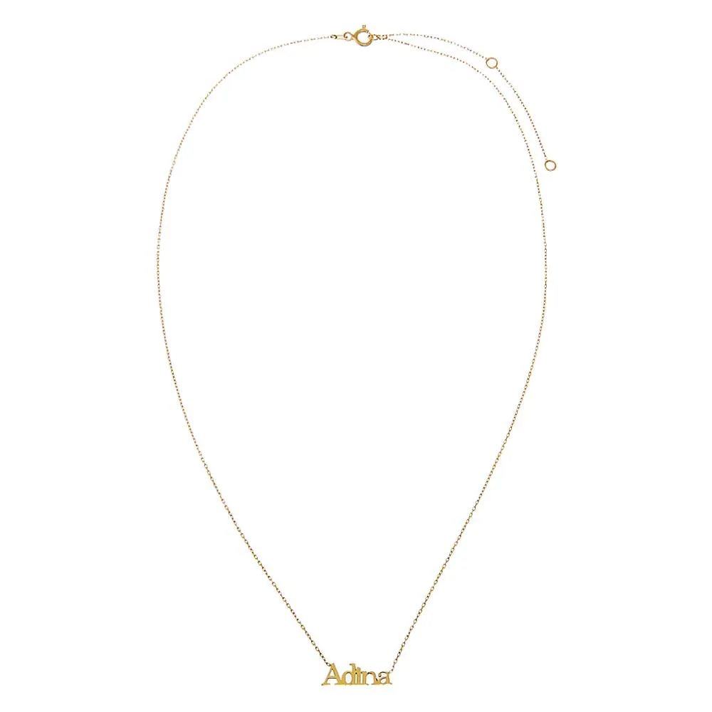 Mini Solid Nameplate Chain Necklace 14K sold by Adina Eden's product image thumbnail 4