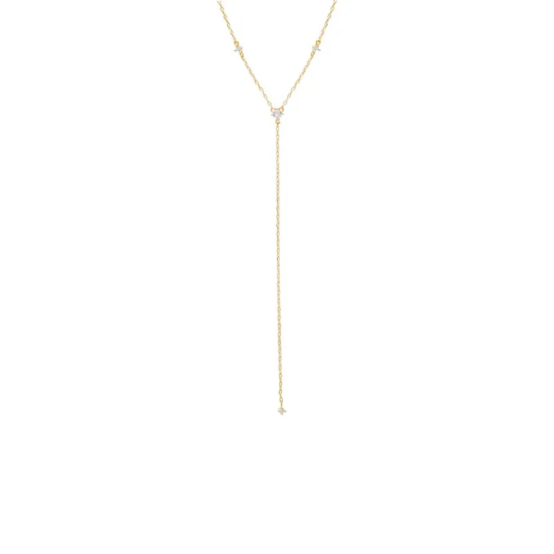 Cluster CZ Lariat Necklace sold by Adina Eden's