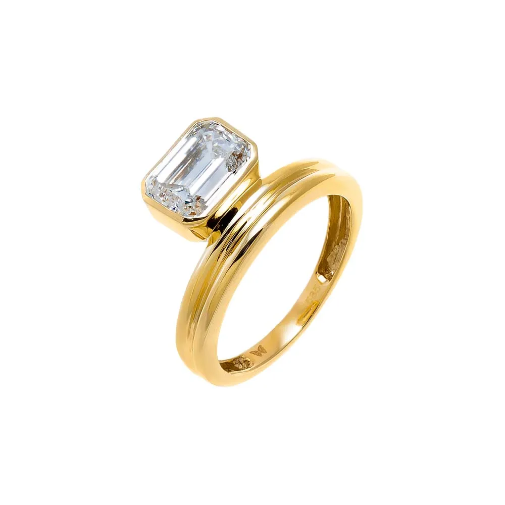 Lab Grown Diamond Emerald Elevated Pave Band Ring 14K sold by Adina Eden's