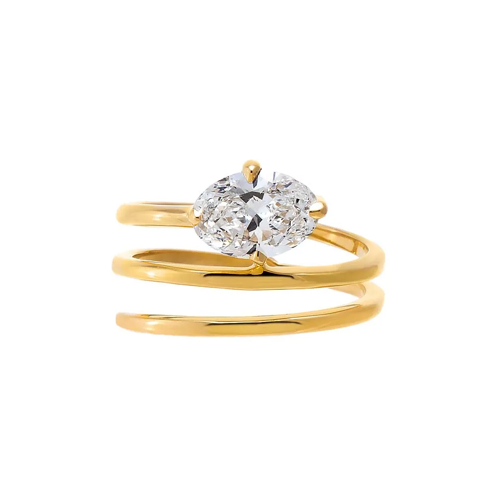 Lab Grown Diamond Oval Spiral Wrap Ring 14K sold by Adina Eden's product image thumbnail 2