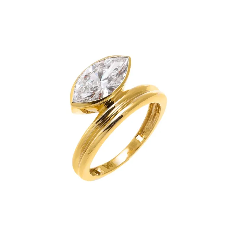 Lab Grown Diamond Marquise Elevated Pave Band Ring 14K sold by Adina Eden's