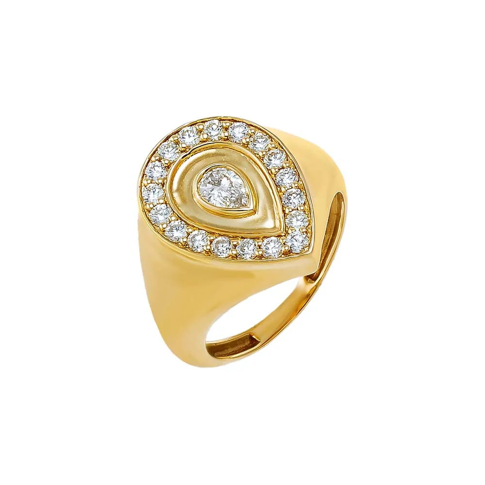 Diamond Teardrop Statement Pinky Ring 14K sold by Adina Eden's