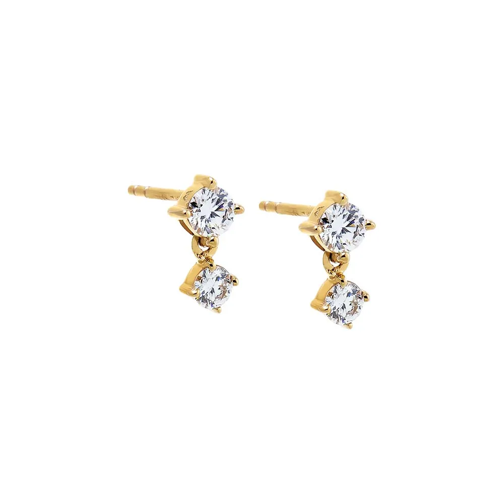 Lab Grown Diamond Double Round Stud Earring 14K sold by Adina Eden's