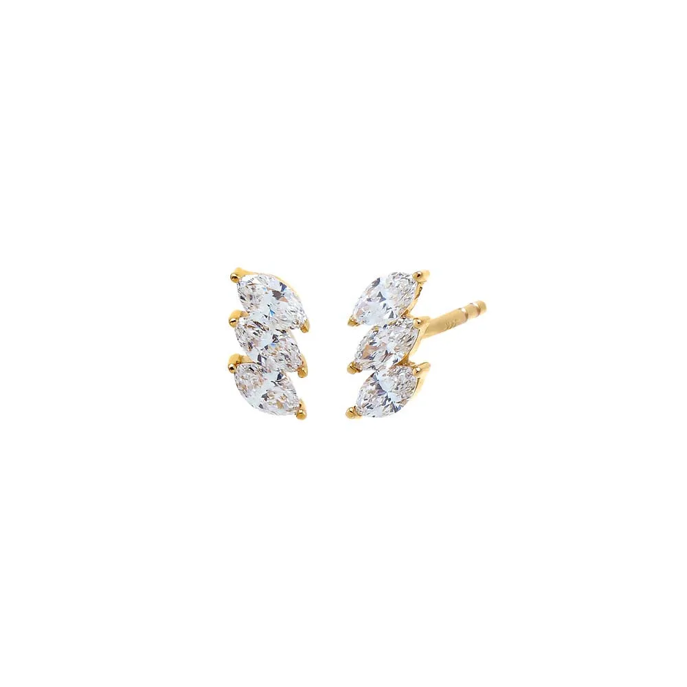 Lab Grown Diamond Marquise Ear Climber Earring 14K sold by Adina Eden's