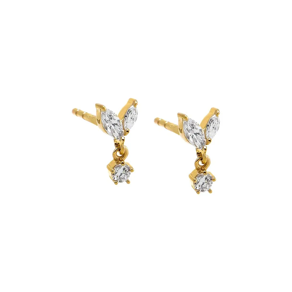 Lab Grown Diamond Marquise Wing Drop Stud Earring 14K sold by Adina Eden's