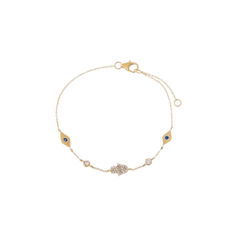 Diamond Protection Motif Bracelet 14K sold by Adina Eden's