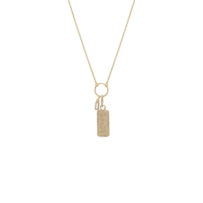 Diamond Mini Tag & Chain Charm Duo Necklace14K sold by Adina Eden's