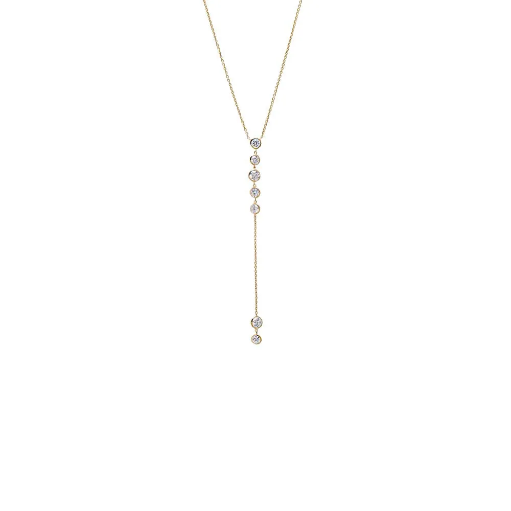 Lab Grown Diamond Vertical Drop Lariat Necklace 14K sold by Adina Eden's