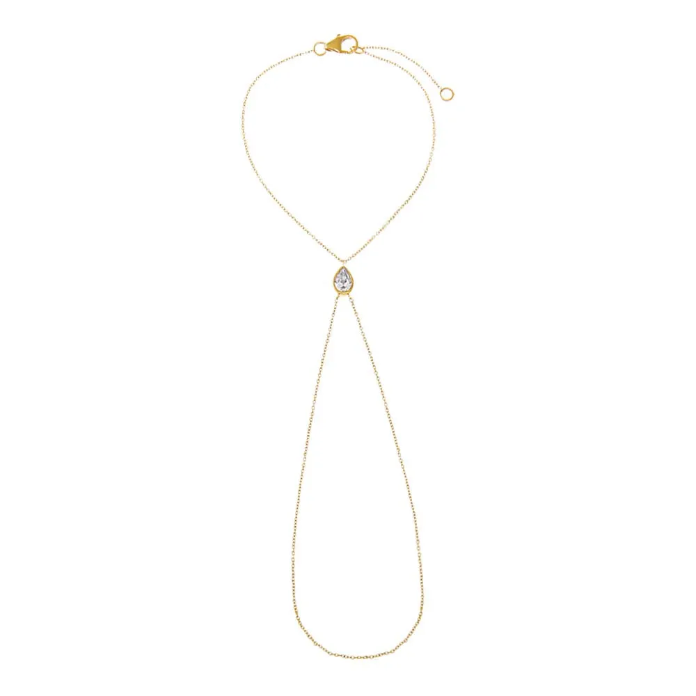 Lab Grown Diamond Pear Bezel Chain Bracelet 14K sold by Adina Eden's product image thumbnail 2