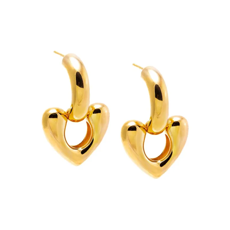 Open Heart Hoop Earrings sold by Adina Eden's