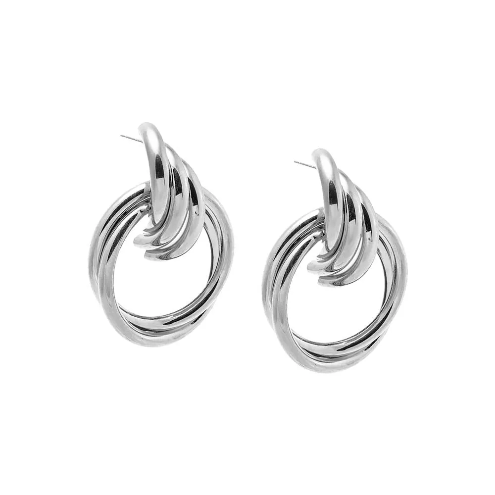 Colored Interlinked Chunky Hoop Earrings sold by Adina Eden's product image thumbnail 2