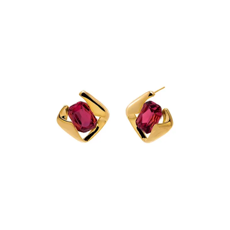 Colored Diamond Cut Stud Earrings sold by Adina Eden's