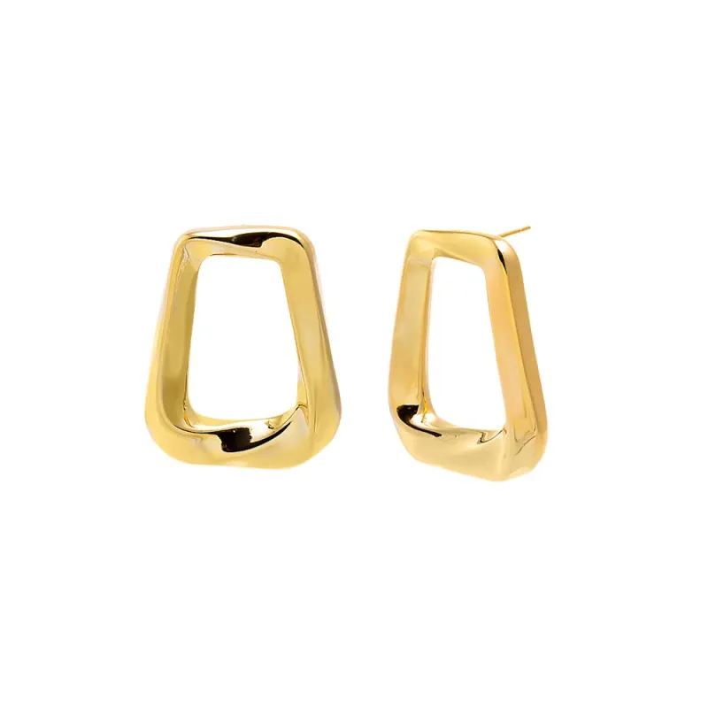 Solid Open Curved Rectangular Stud Earring sold by Adina Eden's
