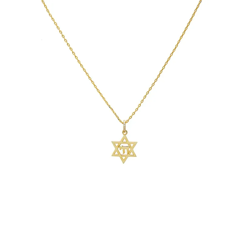 Star of David “Chai” Pendant Necklace sold by Adina Eden's