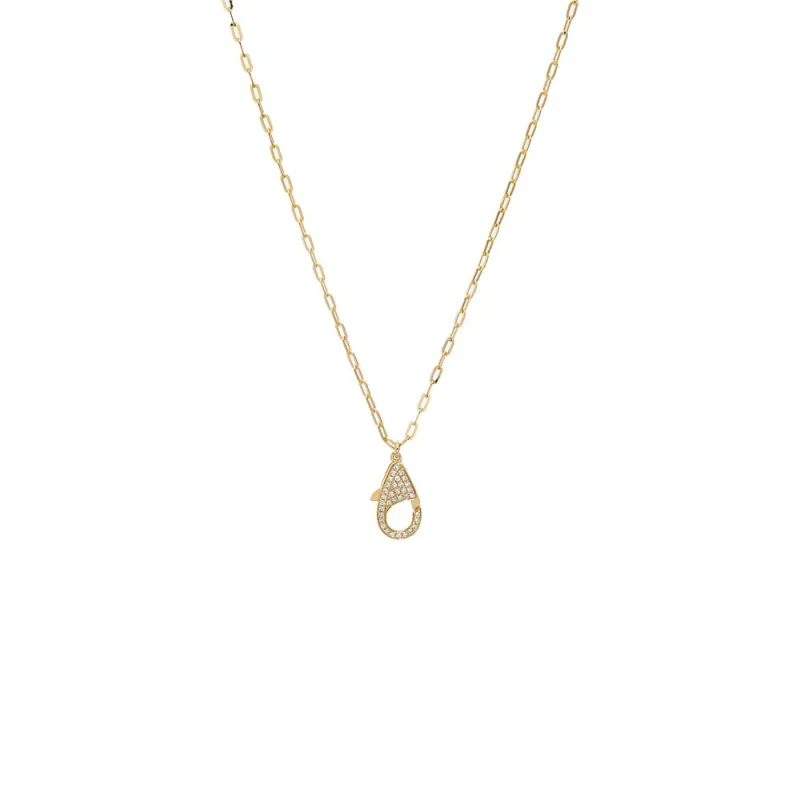 Diamond Large Clasp Paperclip Necklace 14K sold by Adina Eden's