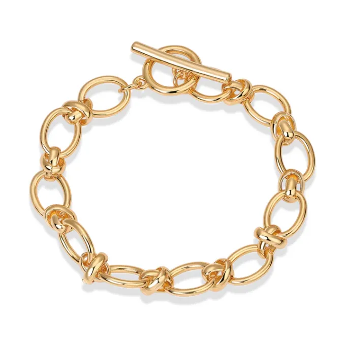 Knotted Oval Link Toggle Bracelet sold by Adina Eden's