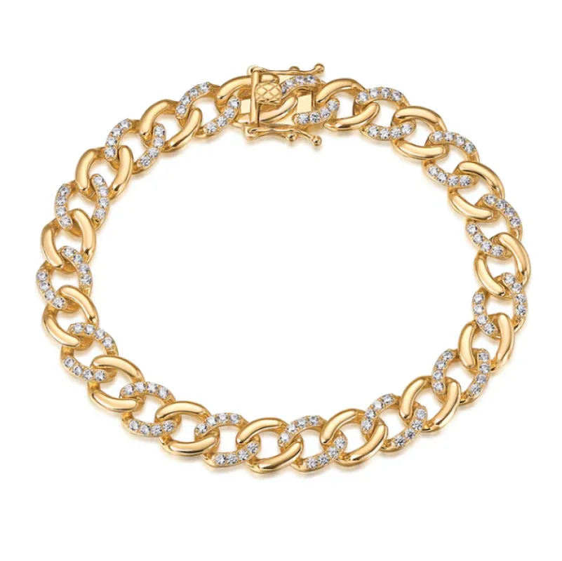 CZ Curb Link Statement Bracelet sold by Adina Eden's