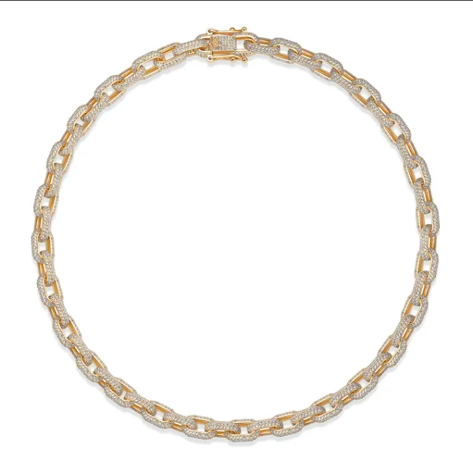 CZ Box Link Chain Necklace sold by Adina Eden's