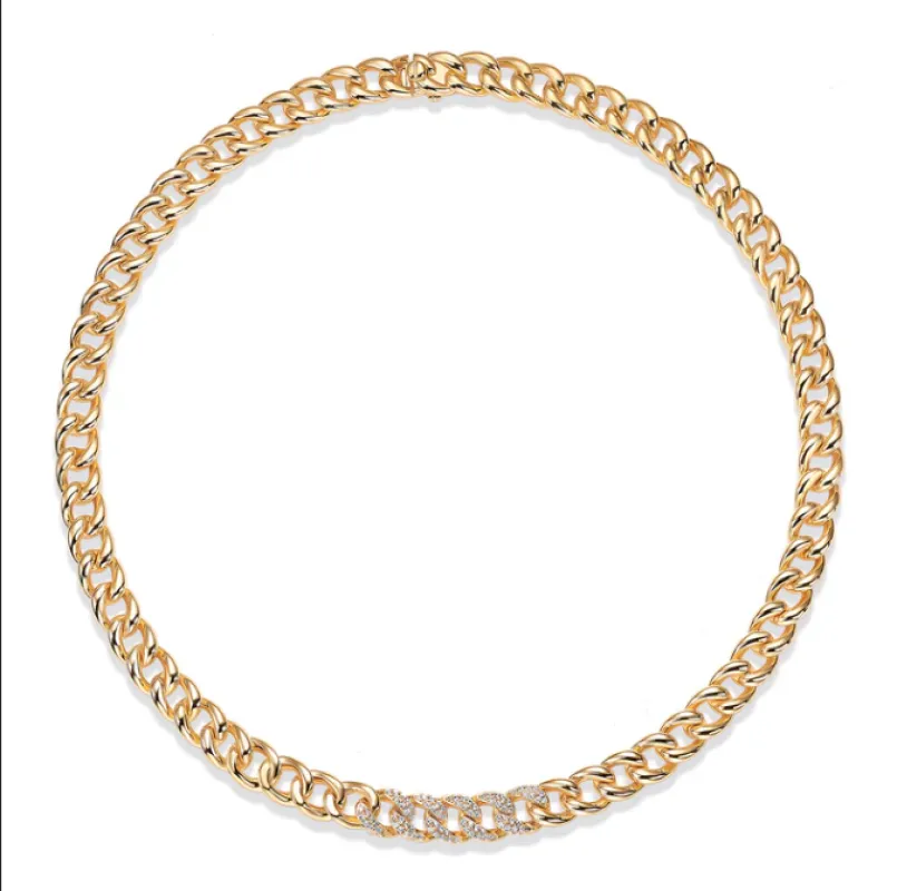 Pave Accent Curb Link Necklace sold by Adina Eden's