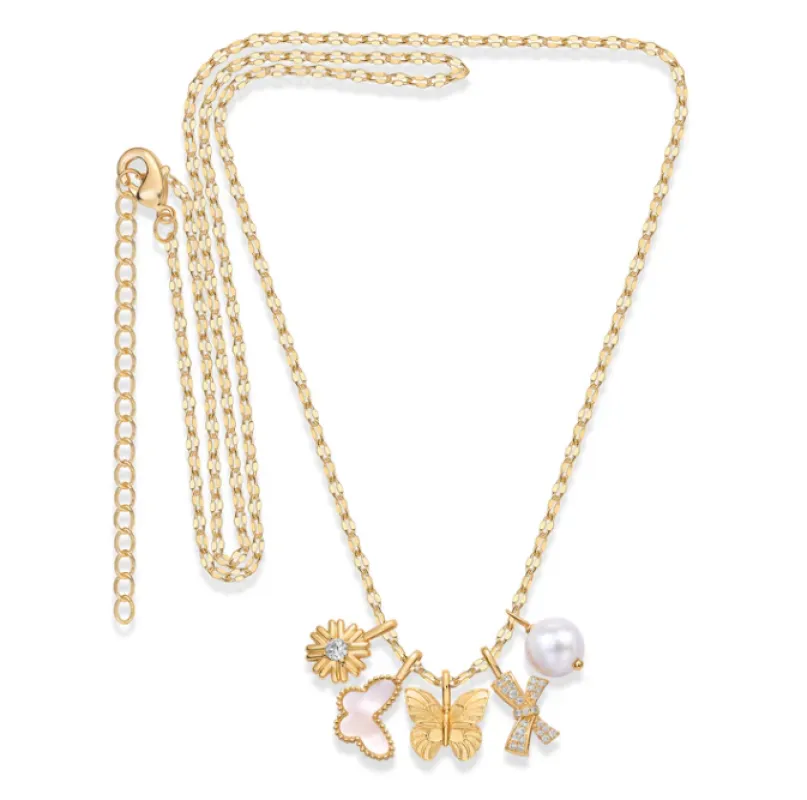 Whimsy Garden Multi-Charm Necklace made by Adina Eden's