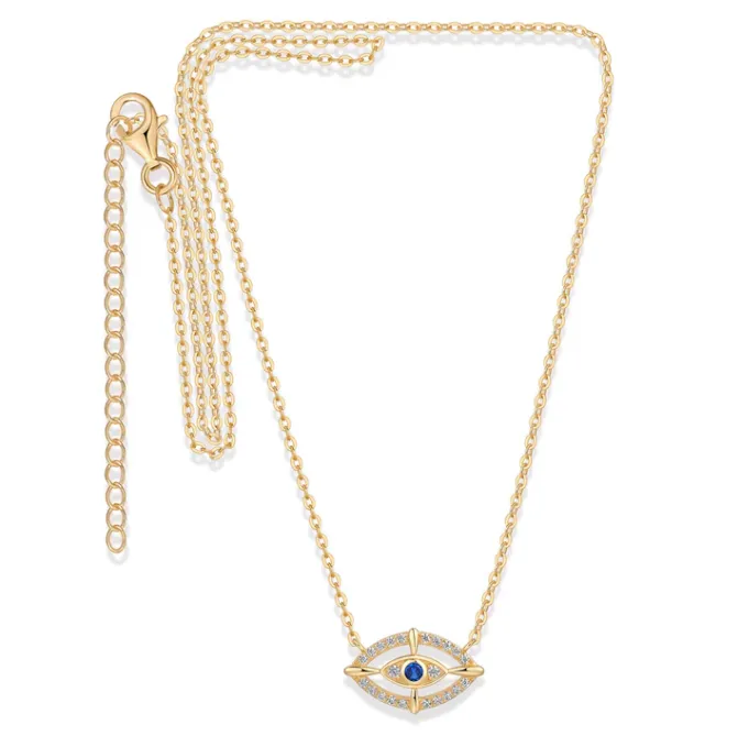 CZ Evil Eye Pendant Necklace sold by Adina Eden's