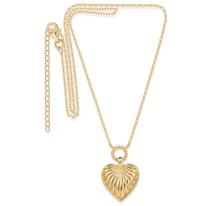 Textured Heart Pendant Necklace sold by Adina Eden's