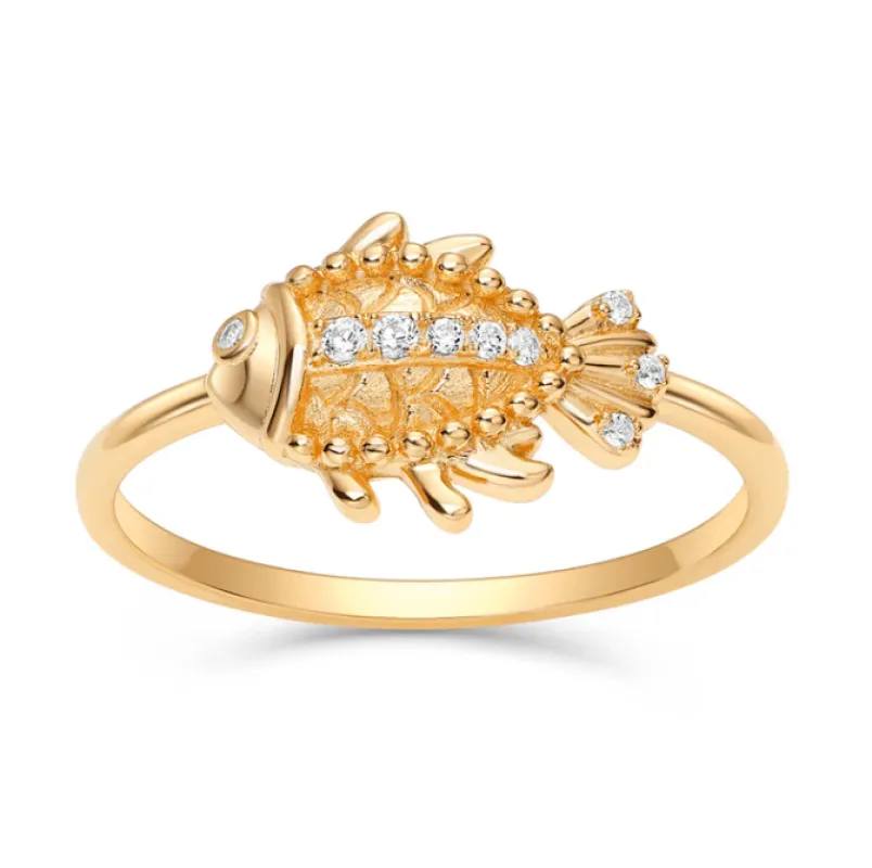 CZ Fish Ring sold by Adina Eden's