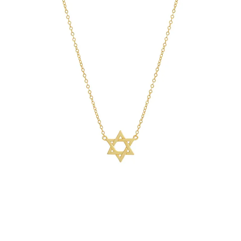 Solid Star Of David Pendant Necklace sold by Adina Eden's