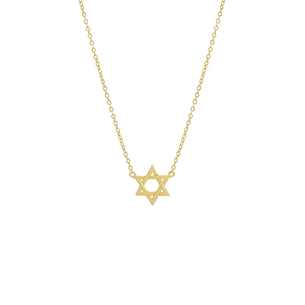Solid Star Of David Pendant Necklace sold by Adina Eden's