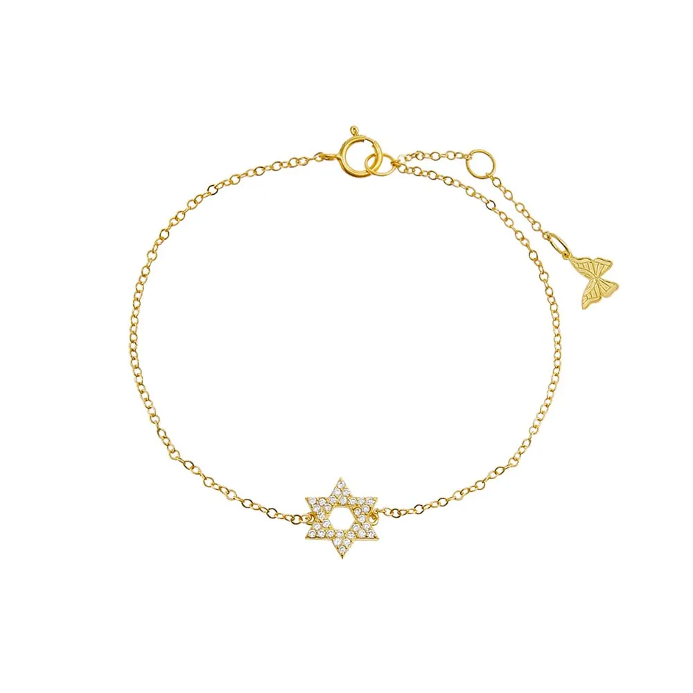 Pavé Star Of David Charm Bracelet sold by Adina Eden's