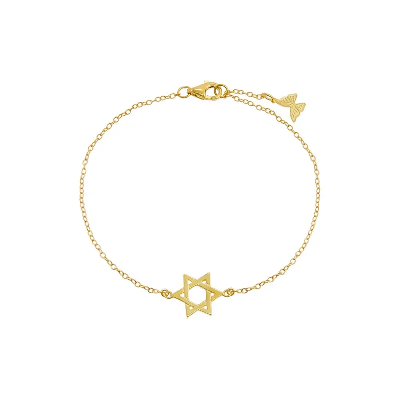 Solid Star Of David Charm Bracelet sold by Adina Eden's