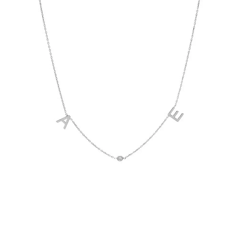 Diamond Initials Charm Necklace 14K sold by Adina Eden's product image thumbnail 3