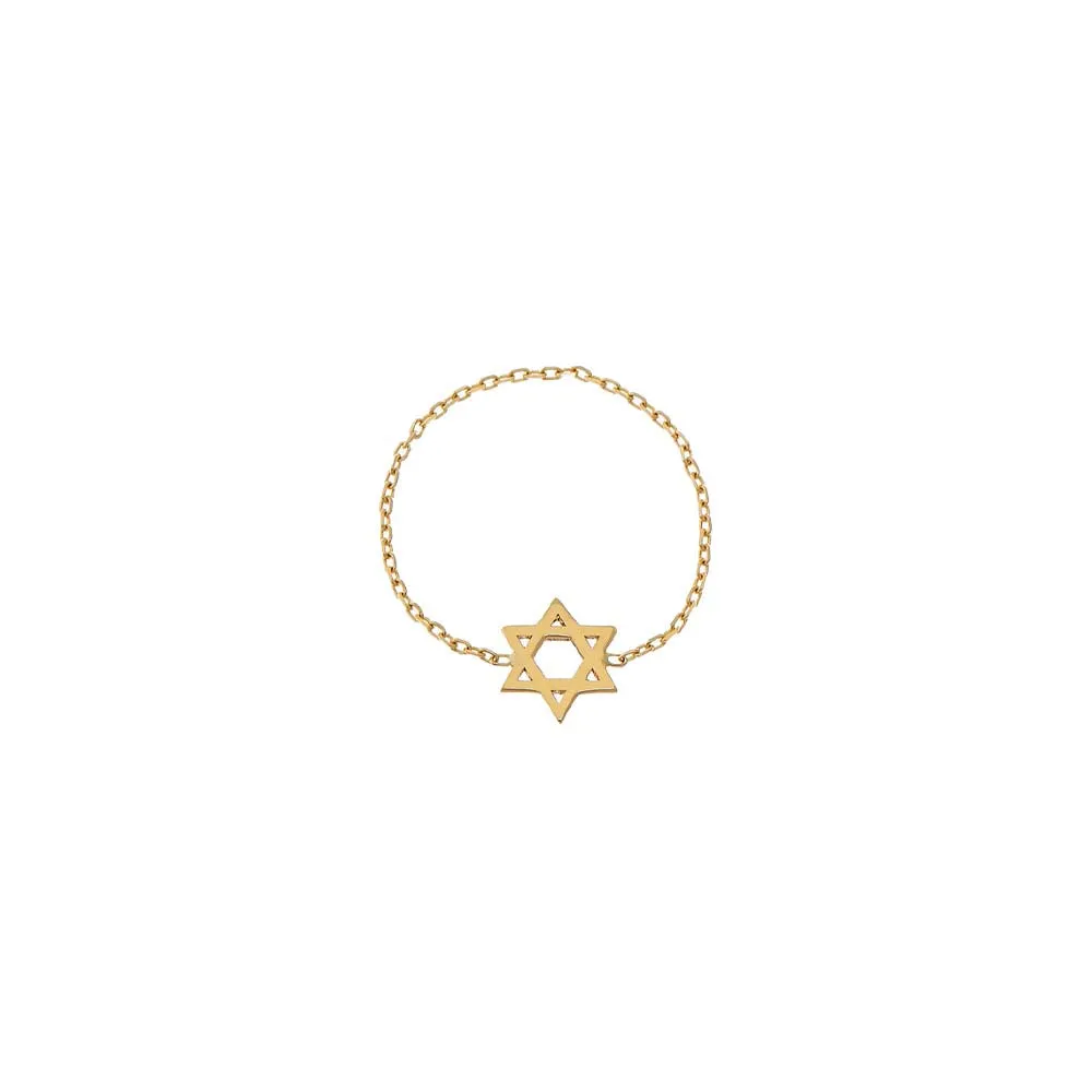 Star of David Flexible Chain Ring 14K sold by Adina Eden's
