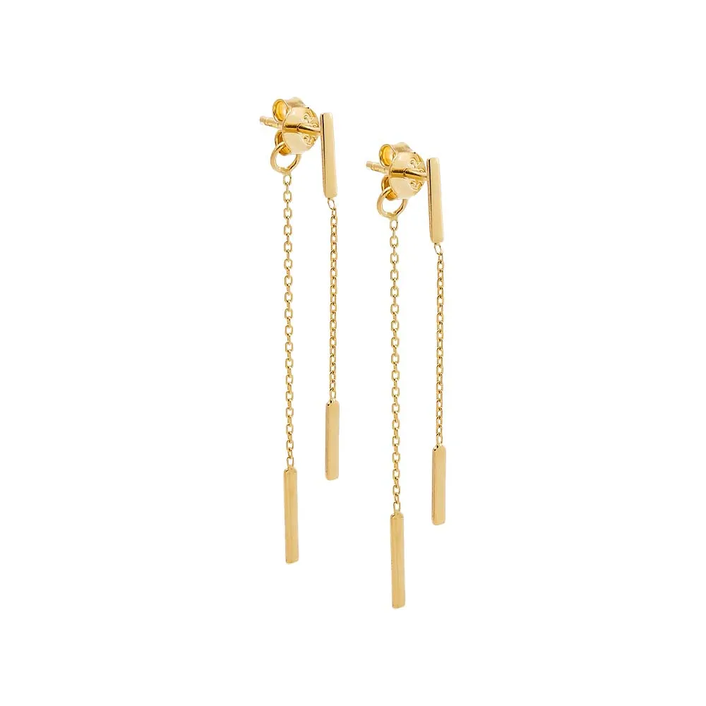 Bar Chain Drop Stud Earring 14K sold by Adina Eden's