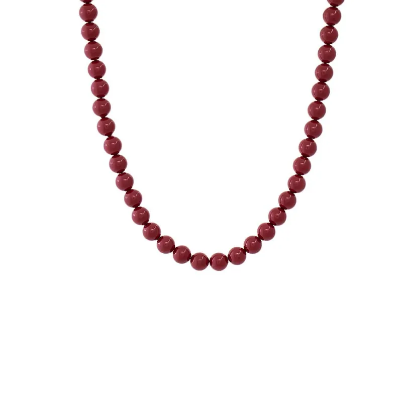 Bold Burgundy Bead Necklace sold by Adina Eden's