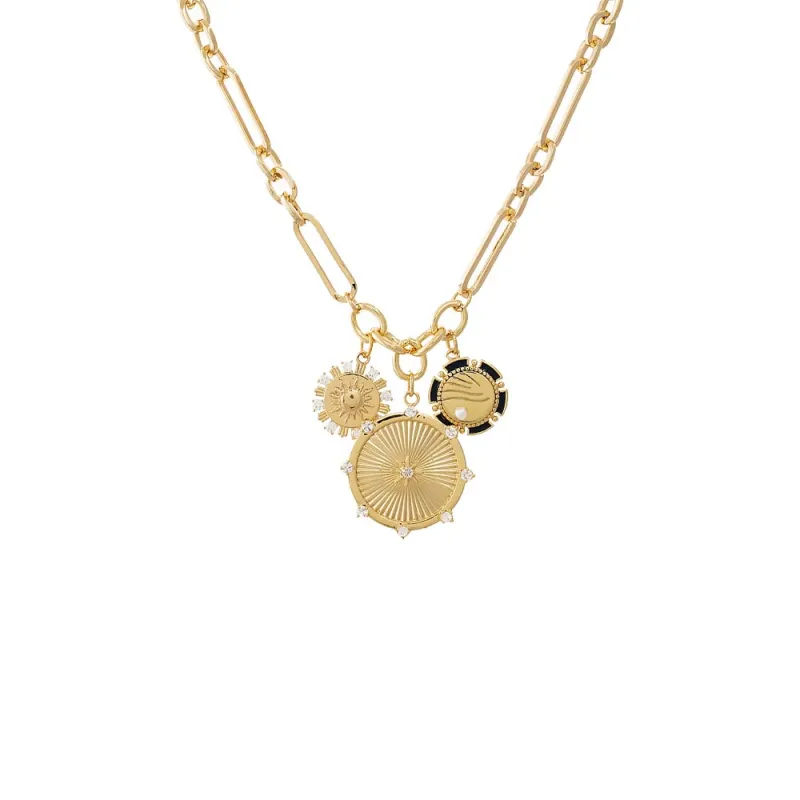 Multi Medallion Charm Necklace sold by Adina Eden's