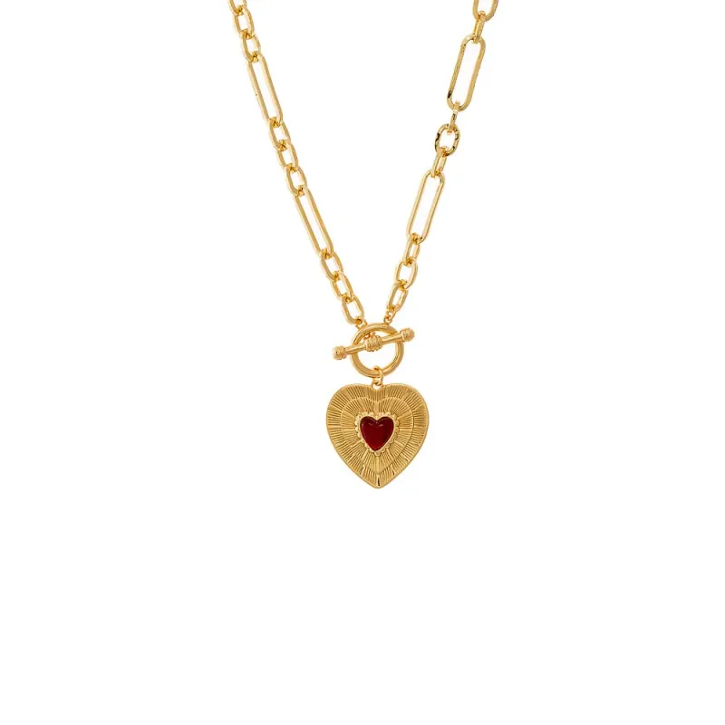 Crimson Heart Pendant Necklace sold by Adina Eden's