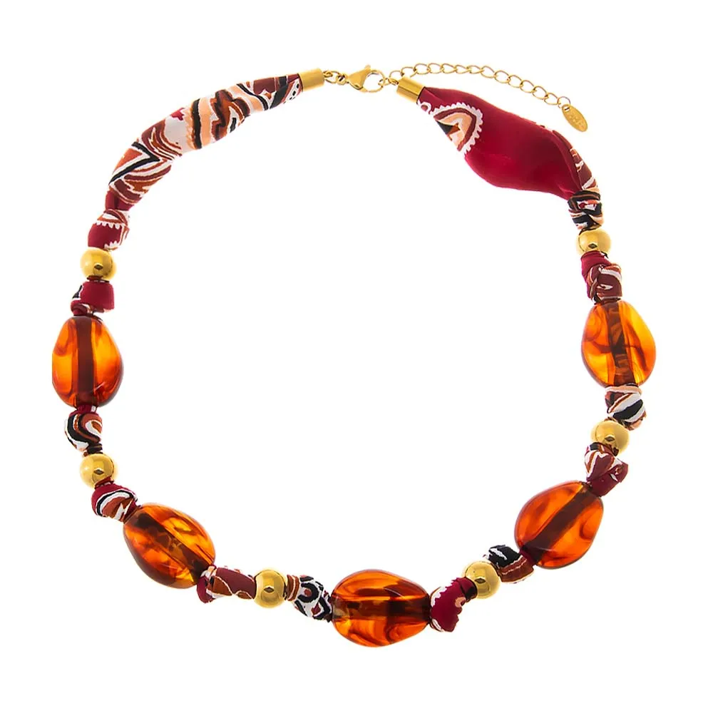 Bandana Beaded Amber Necklace sold by Adina Eden's product image thumbnail 2