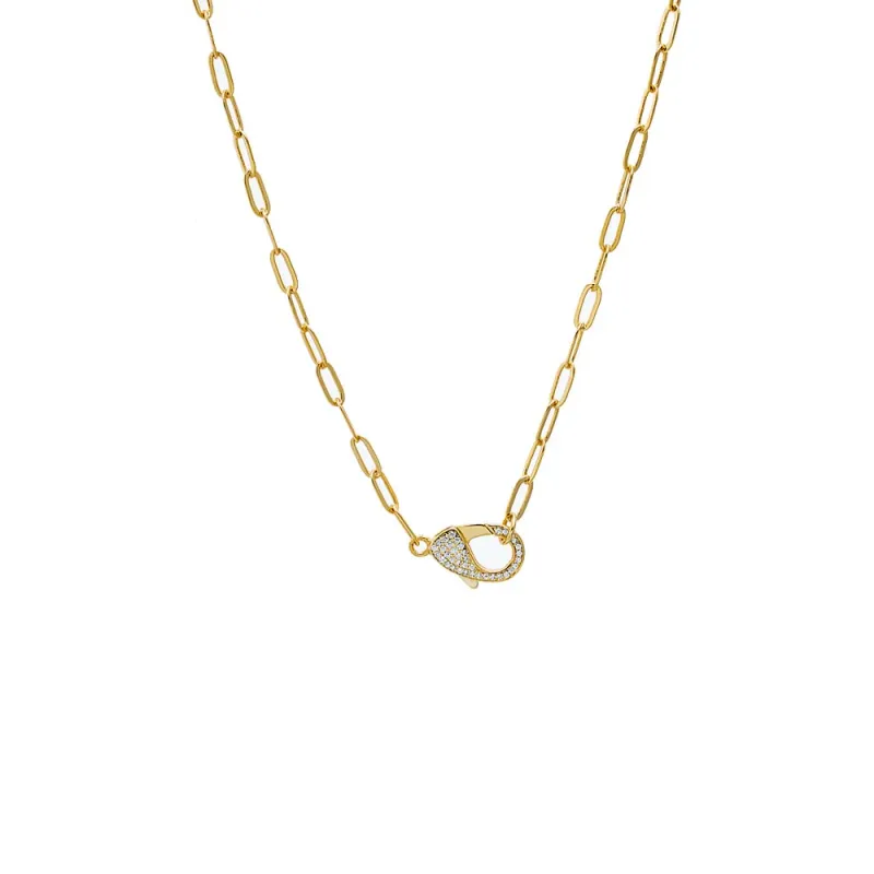 Statement Pavé Clasp Necklace sold by Adina Eden's