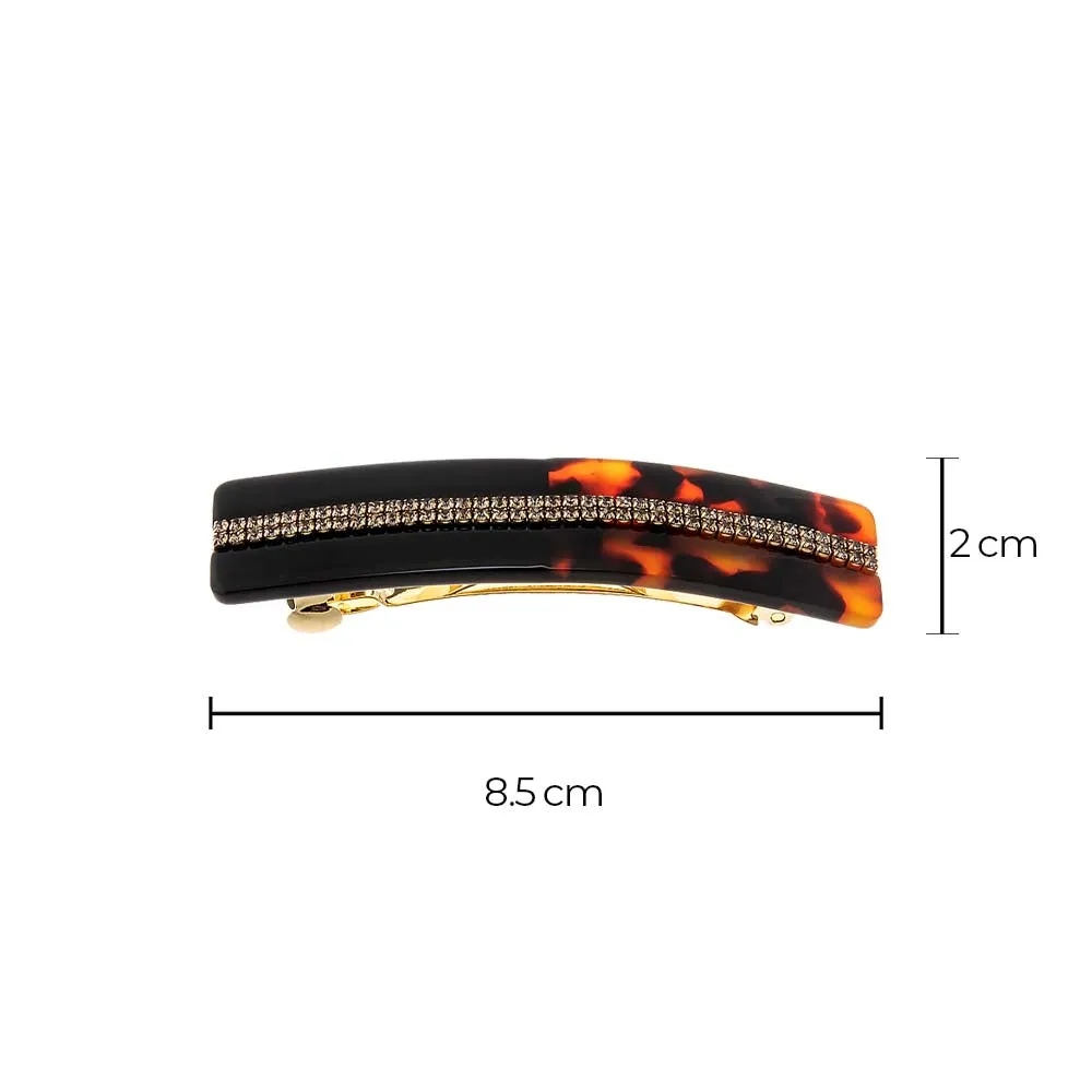 Double Row Rhinestone Tortoise Hair Barrette sold by Adina Eden's product image thumbnail 2